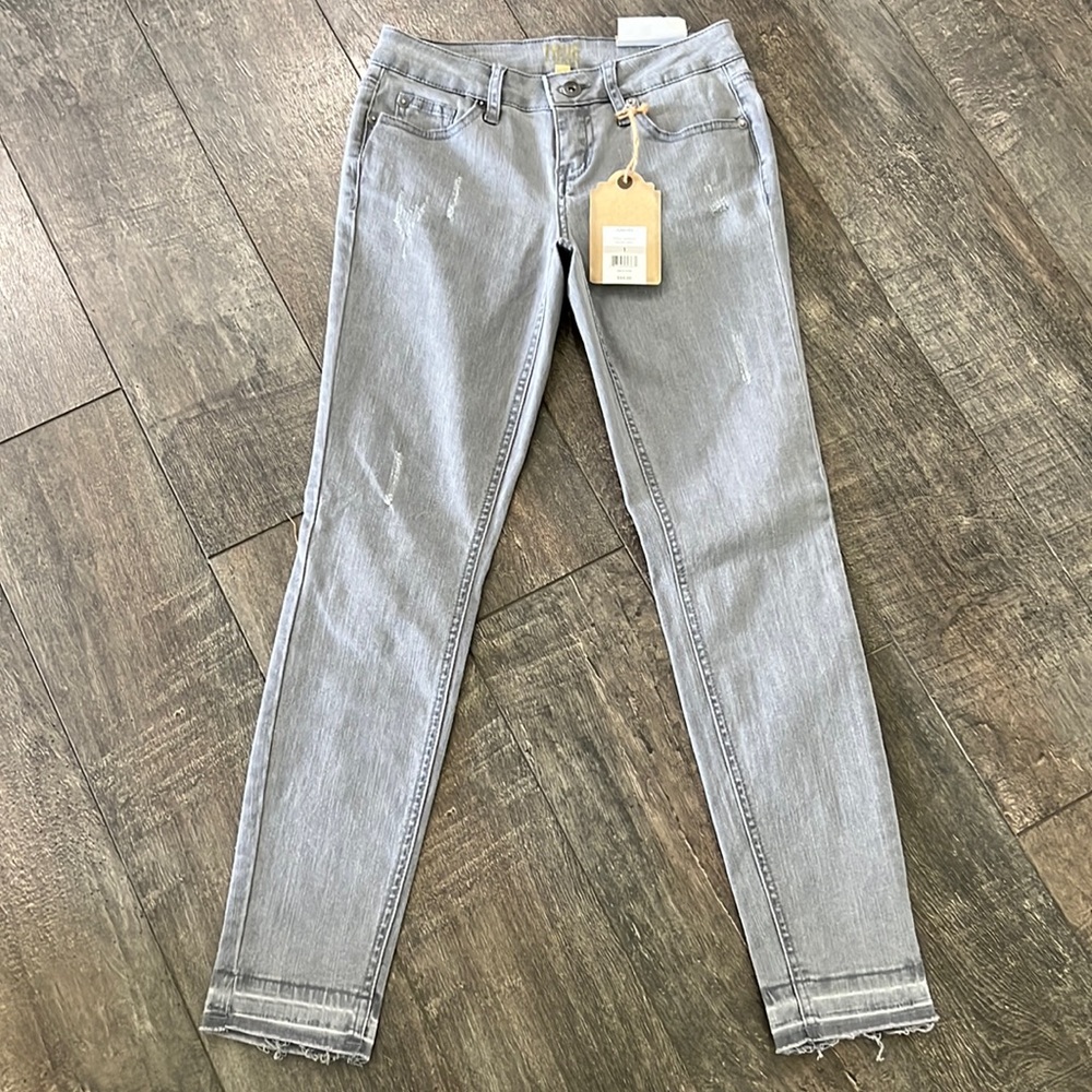 Gray Denim Ankle Skinny Jeans